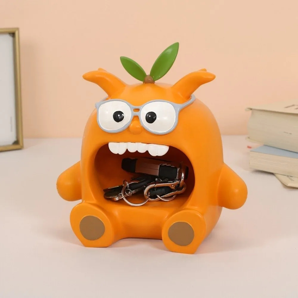 

Поднос для прихожей с большим ртом, украшение, свет, роскошный креативный дизайн, поднос для хранения ключей с мультяшной куклой, декоративная новинка