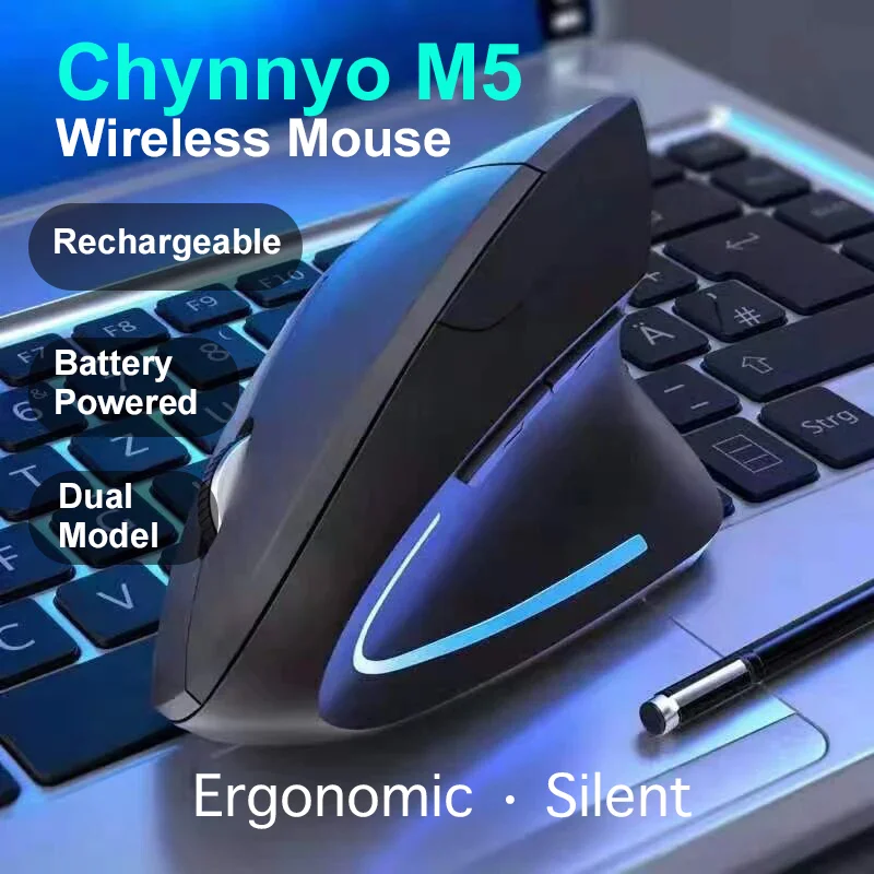 New 2.4G Wireless Mouse Vertical Gaming Mouse  USB Computer Mice Ergonomic Desktop 1600DPI for PC Laptop Chynnyo M5 Office home