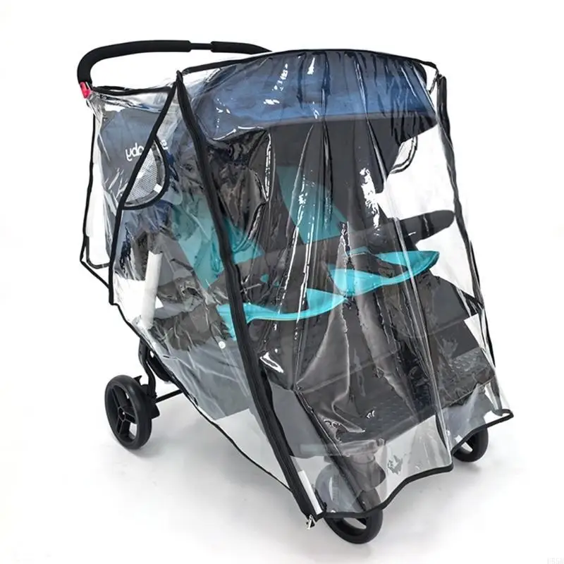 H55b Universal Twin Baby Strollers Regen Cover Winddicht ontwerp Raincoat voor reizen