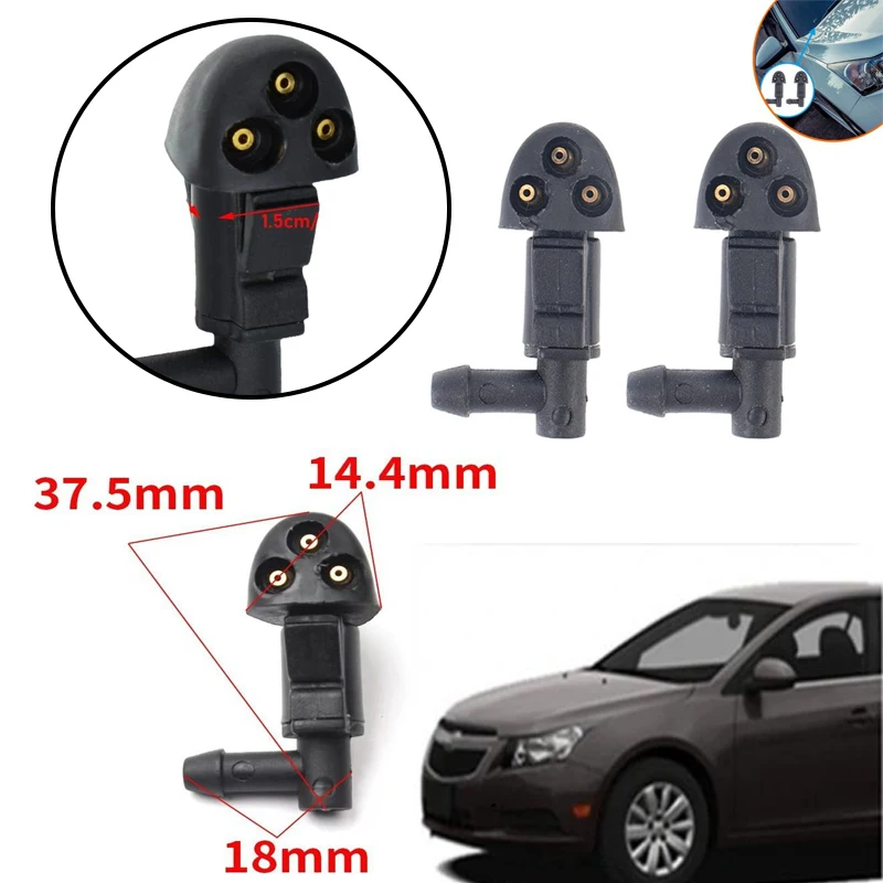 

1/2/4Pc 37.5 * 18mm Washer Jet Nozzles 3 Holes Car Windshield Wiper Water Spray Nozzle 901-955-PZ01 94556605 2009-2016 For Cruze