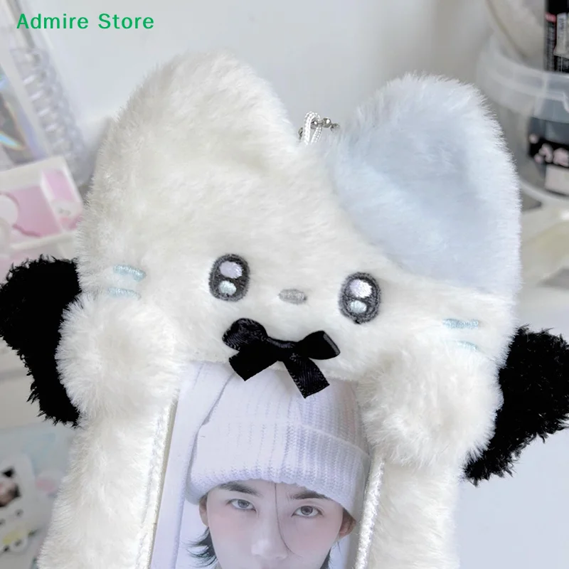 [G]Cute Cartoon Plush Kpop Album Card Holder Bus Card Bank ID Card Protective Display Sleeves Students Bag Pendant Gift