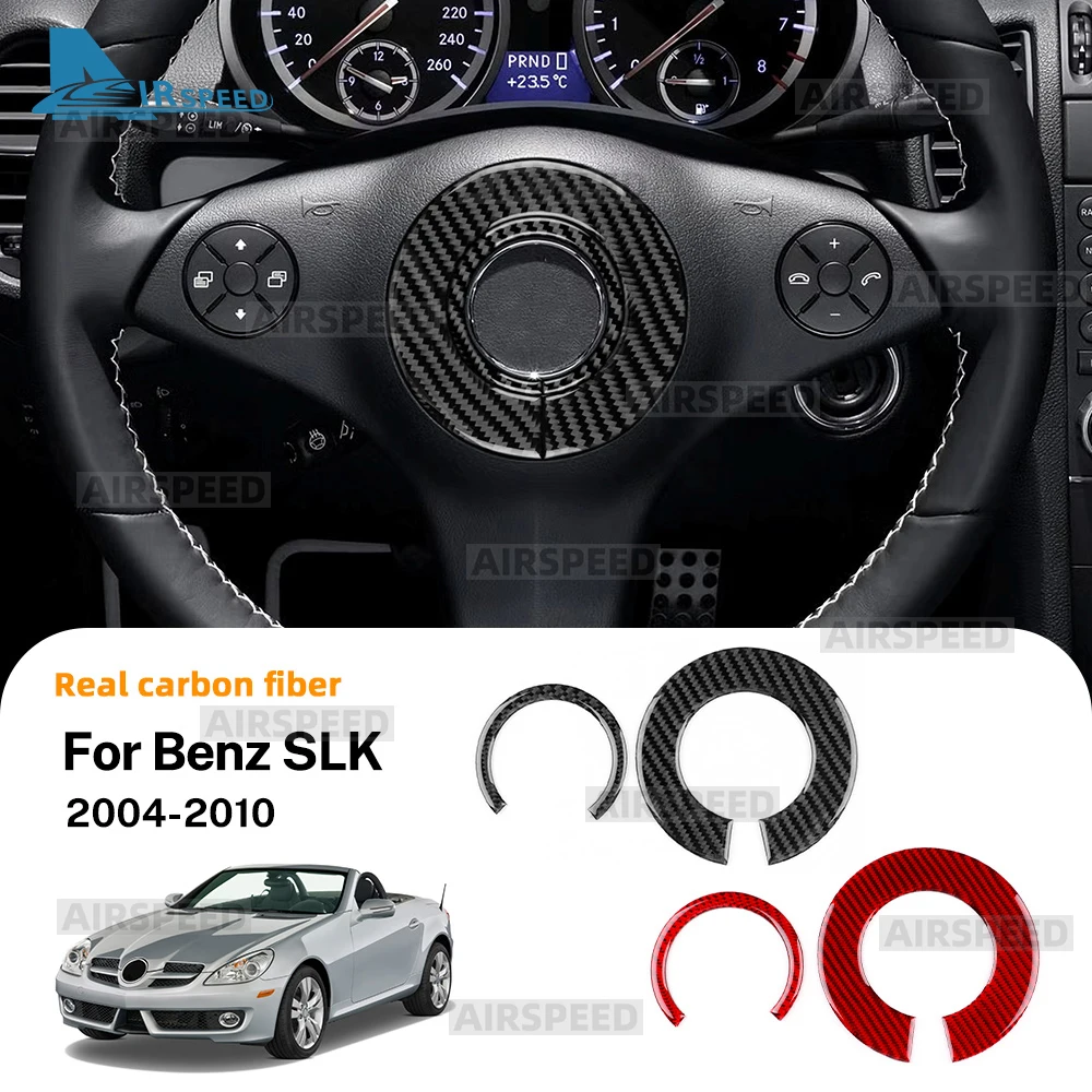 Real Soft Carbon Fiber Trim Aufkleber für Mercedes Benz SLK R171 2004 2005 2006 2007 2008 2009 2010 Lenkrad Zubehör