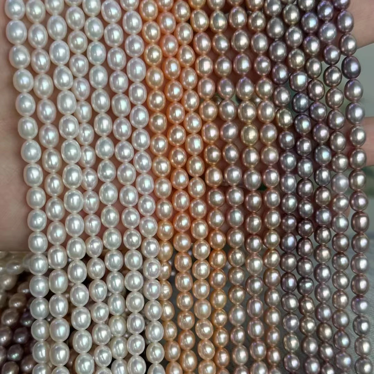 

5-5.5mm AAAA Exquisite Natural Freshwater Pearl White Orange Purple Rice Bead Jewelry Make DIY Necklace Bracelet Women Wedding