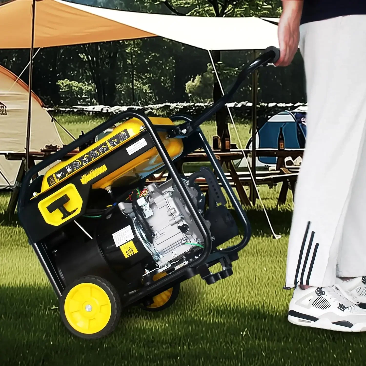 [XMSJ-Limited Stock, Buy Now!]4500 Watt Gas Powered Generator, Inverter Portable Generator 223cc for Home Use RV Camping, EPA Co