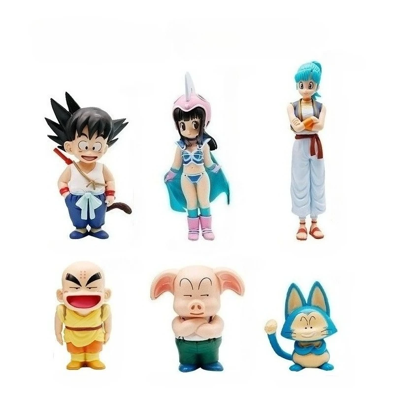 Dragon Ball Z Super Saiyan Son Goku Anime-Figur Krillin Chichi Bulma Puar Oolong Set Actionfigur Modell Geschenke Spielzeug