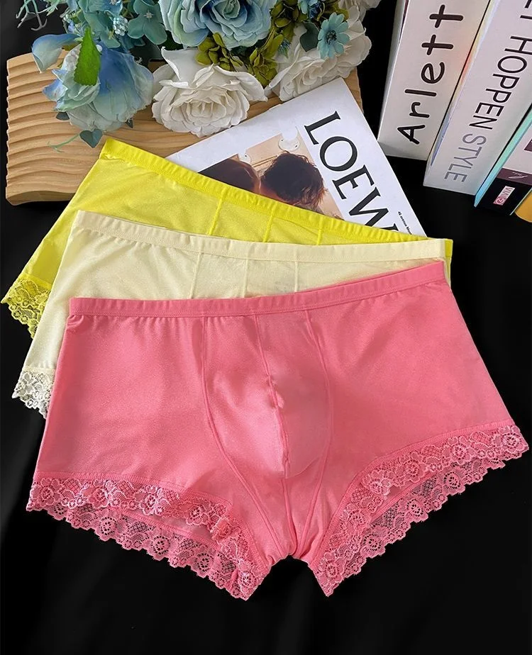 Man's Pink Party BF Briefs Pantys Lgbtq Live Show Dance Costumes Private Harajuku