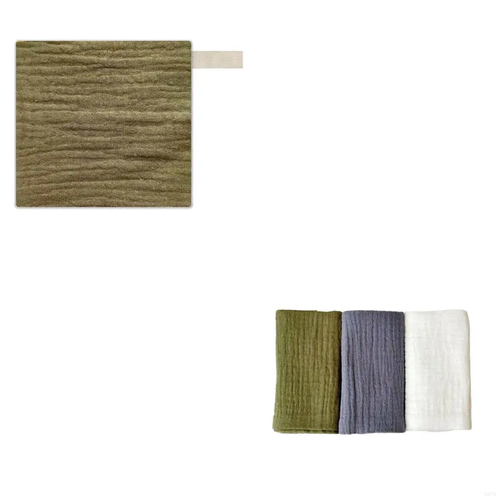 

Pack of 3Pcs Multipurpose Facecloth Baby Square Towel Soft Bath Towel 4-Layer Burp Cloth Set for Infants Shower Gift