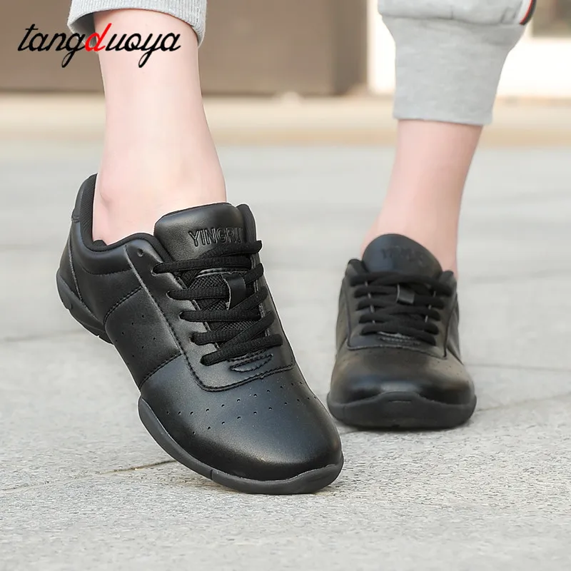 Sepatu dansa Wanita Pria Wanita Modern lembut sol luar Sneakers Jazz sepatu aerobik sejuk ringan wanita menari kebugaran olahraga