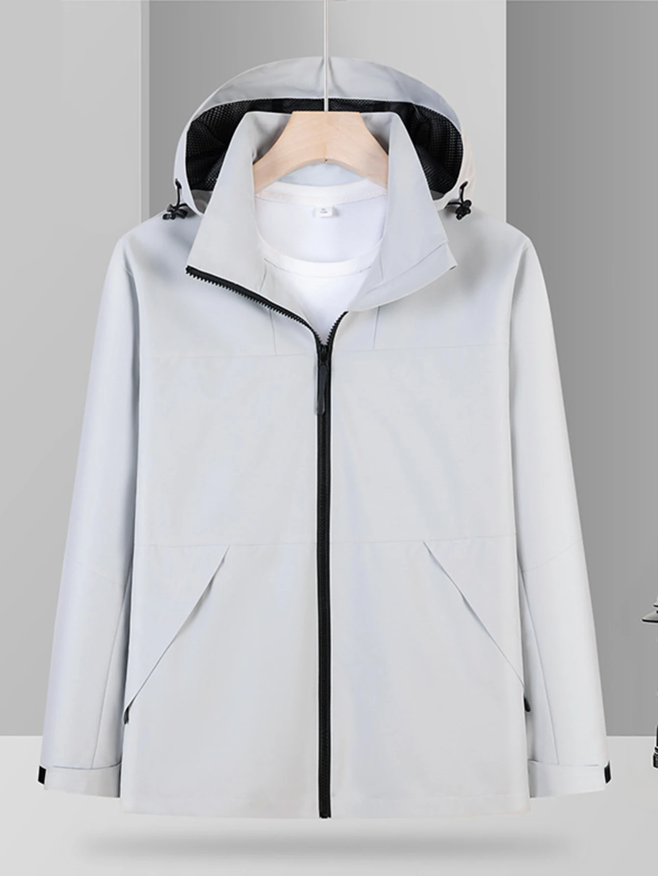 شحن الملابس جولة الرقبة عارضة نمط سترة نسائية عصرية مريحة للتنفس ملابس خارجية لجميع الفصول