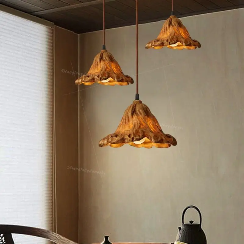 

Lotus Leaf Chandelier Creative Personality Literary Restaurant Bar Bed and Breakfast Zen Tea Room Retro Nostalgia