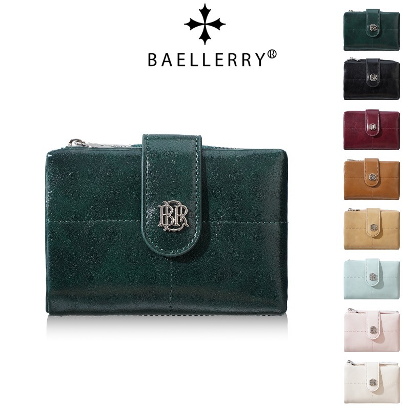 Baellerry Metal Button PU Leather Wallets for Women Solid Color Fashion Short Wallets Female Large Capacity Card Holder Bag