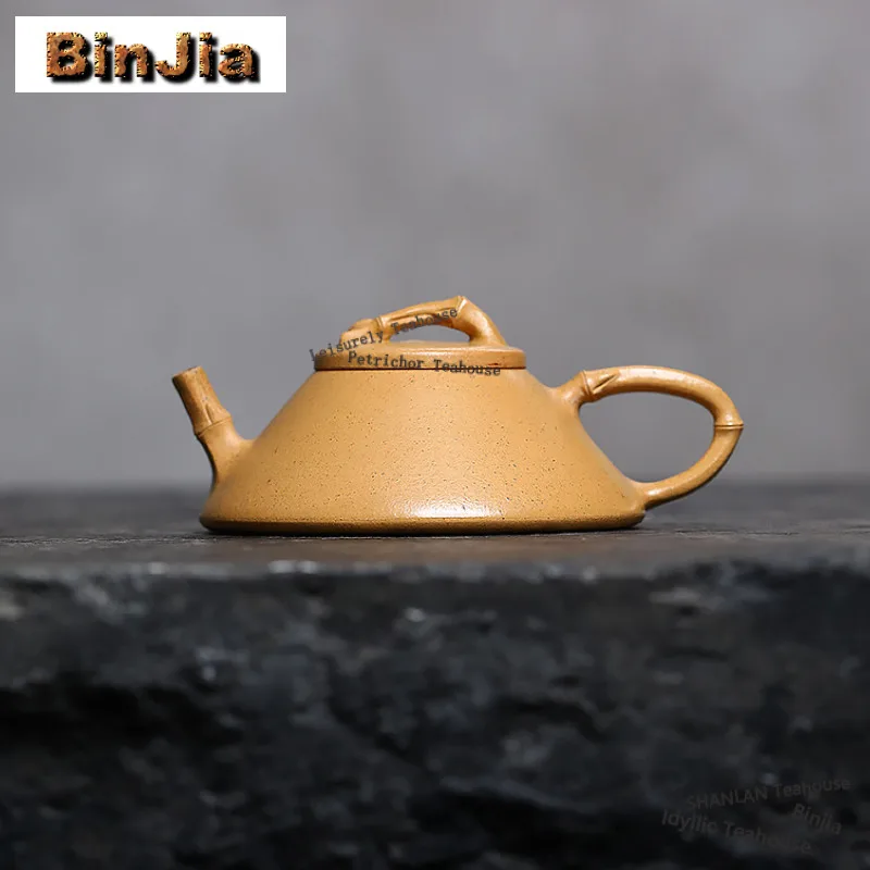 

90ml Traditional Yixing Purple Clay Teapots Handmade Small Stone Scoop Pot Raw Ore Section Mud Tea Maker Kettle Zisha Tea Set
