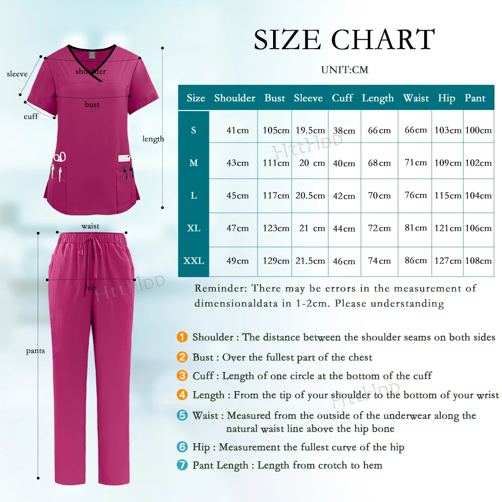 Nurse Uniform Medical Beauty SPA Uniform Dental Scrub Nursing Healthcare Scrubs Set Women Surgical Gown Top+pants Suit Wholesale