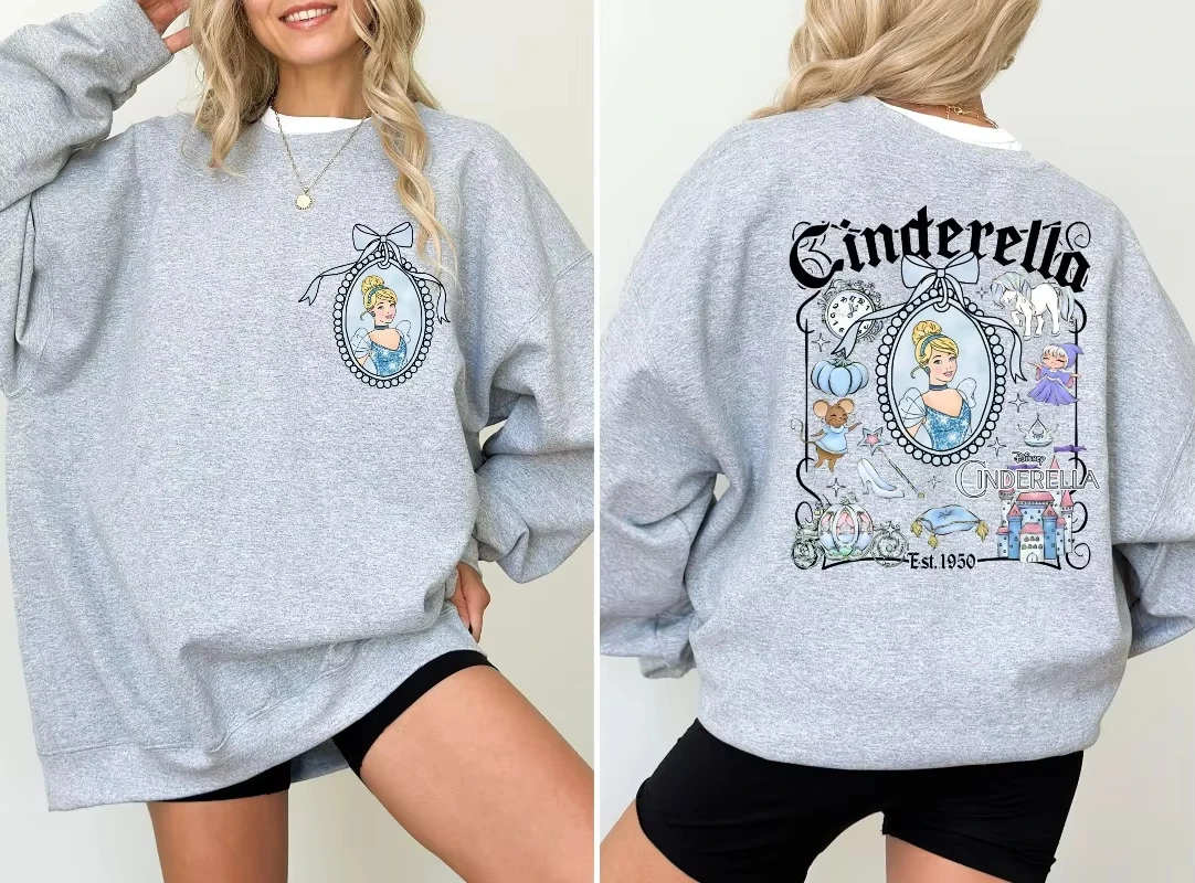 Sudadera Retro con espejo de Cenicienta, viaje del Reino Mágico, sudadera con lazo de coqueta de Cenicienta, ropa de mujer Y2k