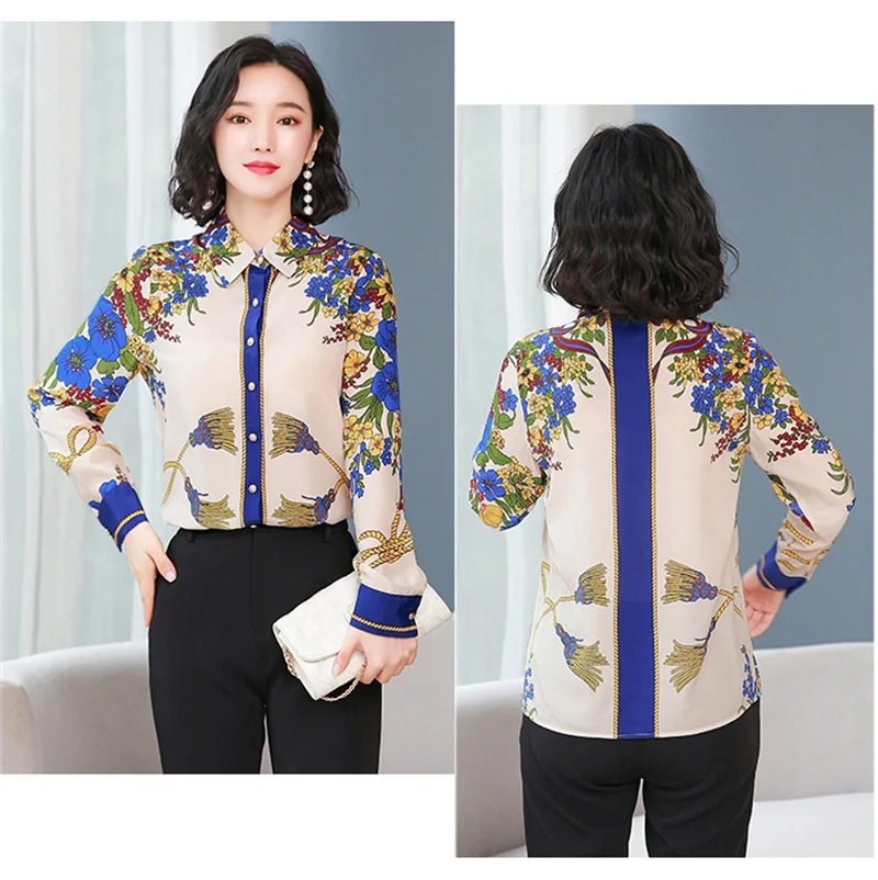 FANIECES Fashion Long Sleeve Chiffon Blouse Office Lady Elegant Blusas Runway Shirt Casual Turn Down Collar Tops Clothes 6190