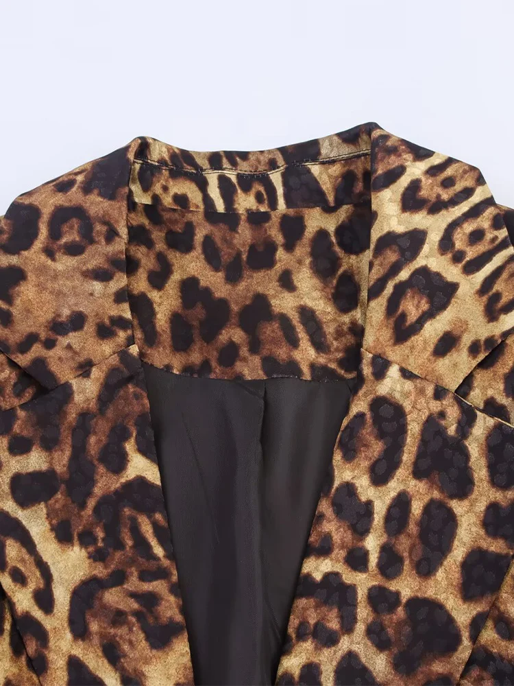 Estilo europeu e americano outono roupas femininas novo estilo moda animal impressão terno jaqueta calças de cintura alta
