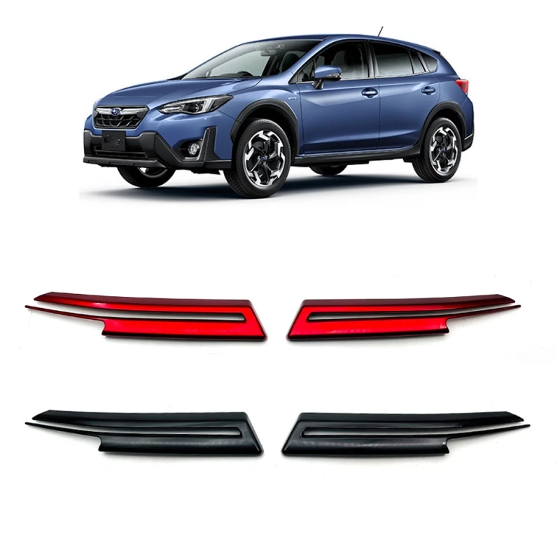 For Subaru Crosstrek XV 2021 2022 2023 black red Car Front Hood Billet Grille Sticker Trim Garnish Strip Cover Frame Accessories