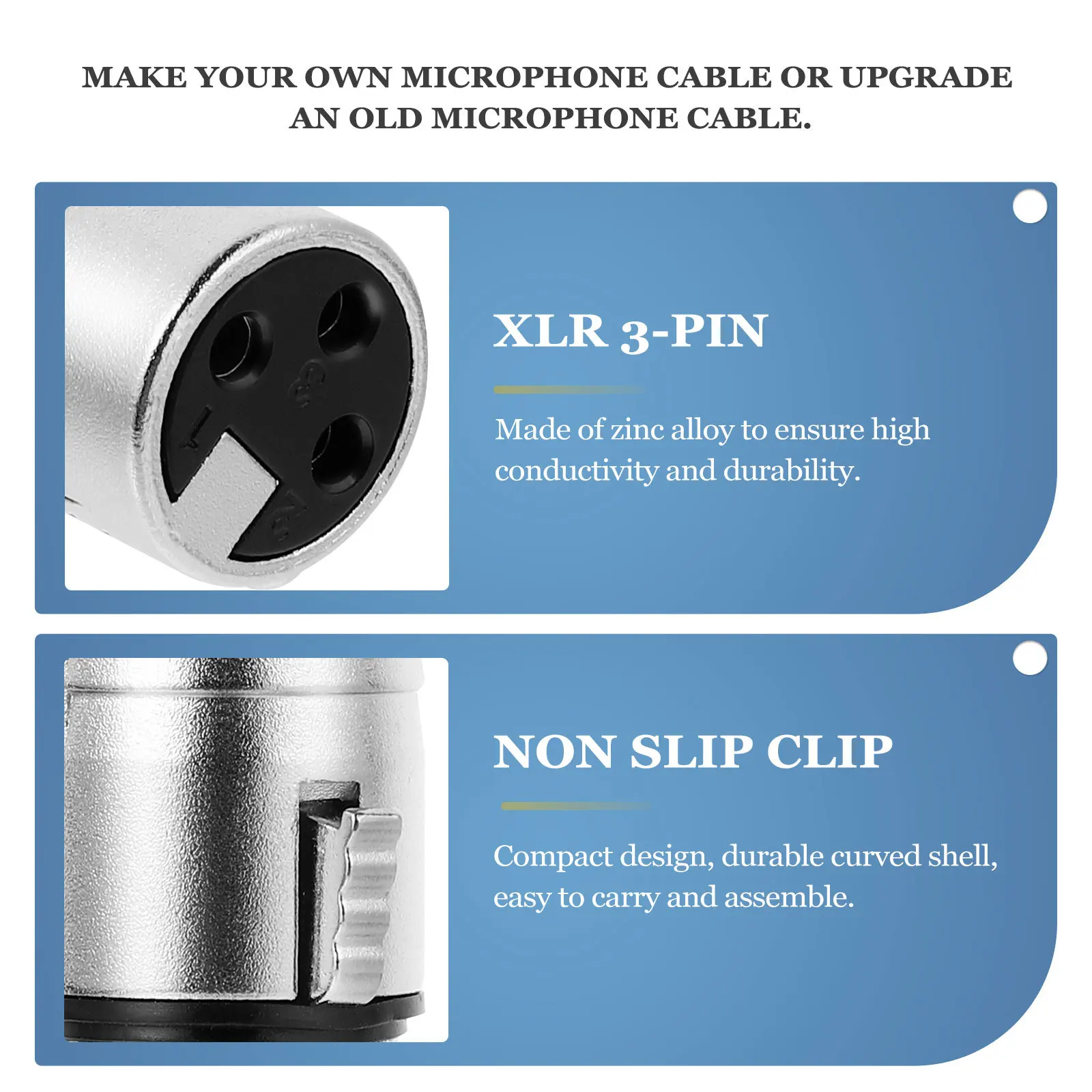 

1 комплект, 3-контактный разъем Xlr, сменный цинковый сплав, мужской, женский, припой, разъем для микрофона, аудиоразъем, разъем для микрофонного кабеля
