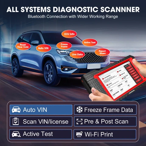 [Пожизненное бесплатное обновление] KINGBOLEN K7 OBD2 сканер, кодирование ЭБУ, двунаправленный 28, сброс, все инструменты для диагностики системы PK THINKSCAN MAX 2