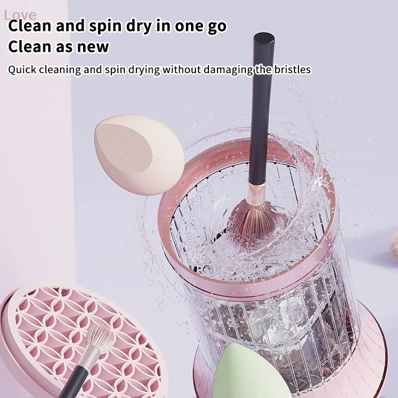 [L&P] آلة تنظيف فرشاة المكياج القابلة لإعادة الشحن مع أداة ملحقات التجفيف متعددة الوظائف