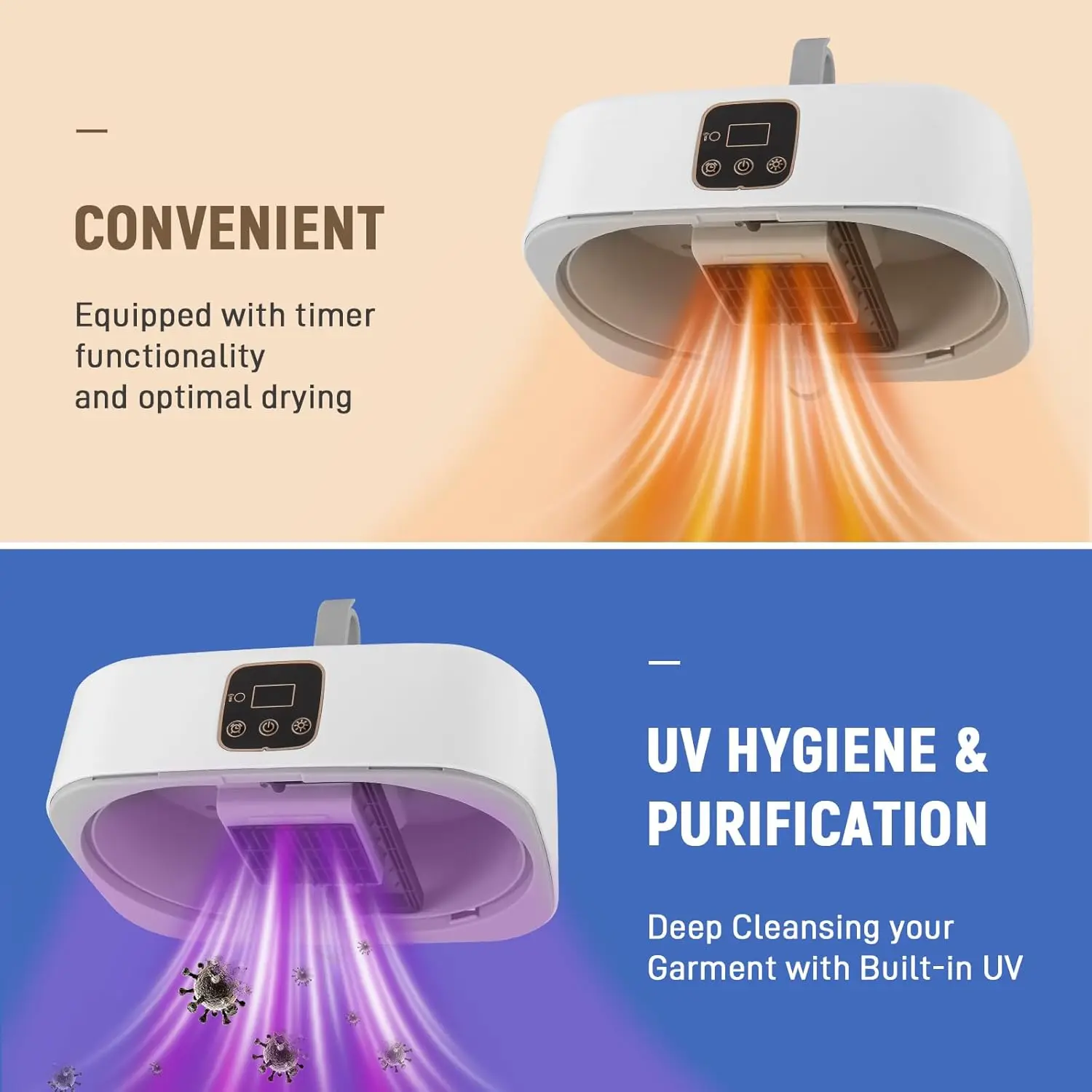 مجفف صغير محمول مع مؤقت 480 دقيقة وتجفيف سريع لمدة 20 دقيقة، مجفف مدمج لمركبات الترفيهية والشقق والسفر والسكن، يتضمن D