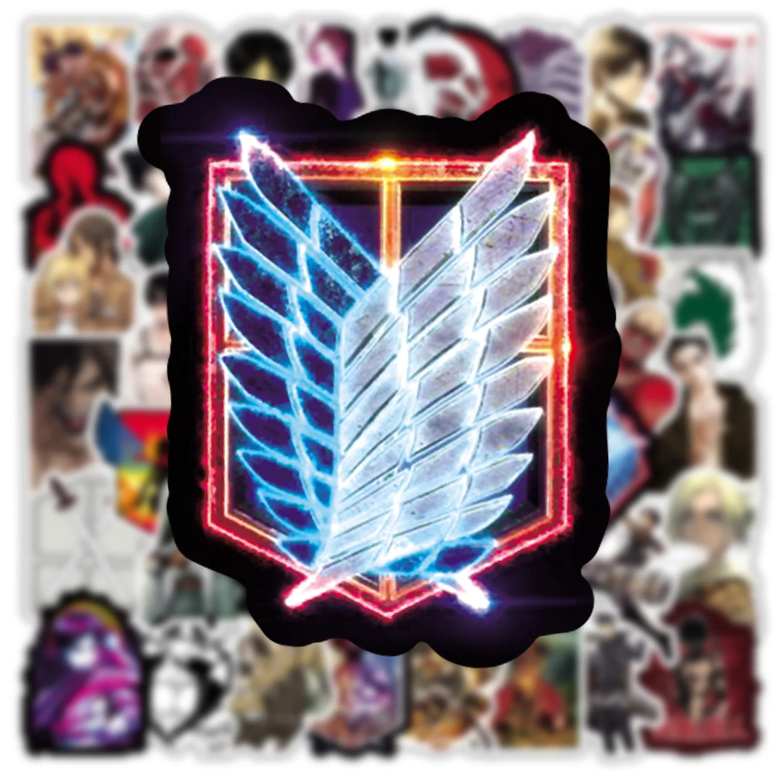 10/30/50 قطعة انفجار كلاسيكي أنيمي الهجوم العملاق الكتابة على الجدران ملصقات خوذة باردة Diy بها بنفسك جماليات عنيفة الدراجة الكرتون المياه #3