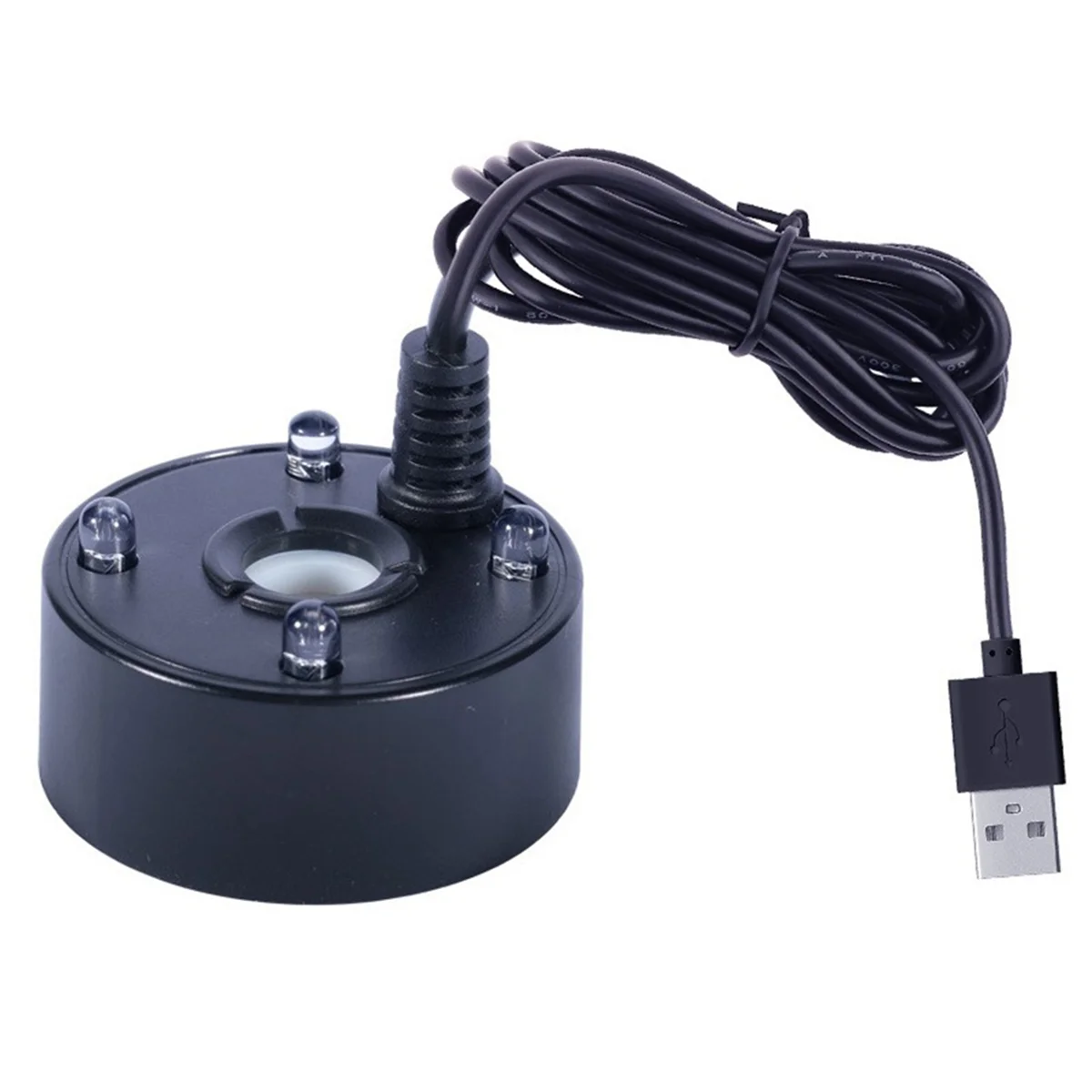 

A98U Туманообразователь, USB-порт, 4-цветные светодиодные фонари, мини-машина для тумана Mister, комнатный фонтан, садовый пруд, распылитель для тумана, черный