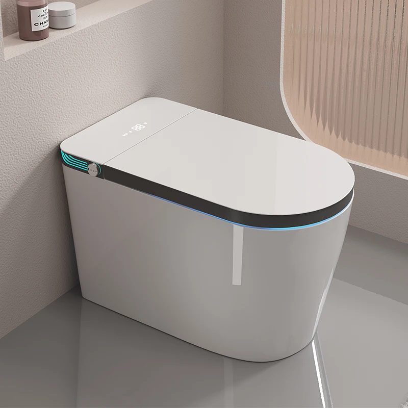 

Smart Toilet Auto Sensor Flush One Piece Intelligent WC Bidet Commode Bowl Remote Control Seat Heating Feature S-Trap Drainage