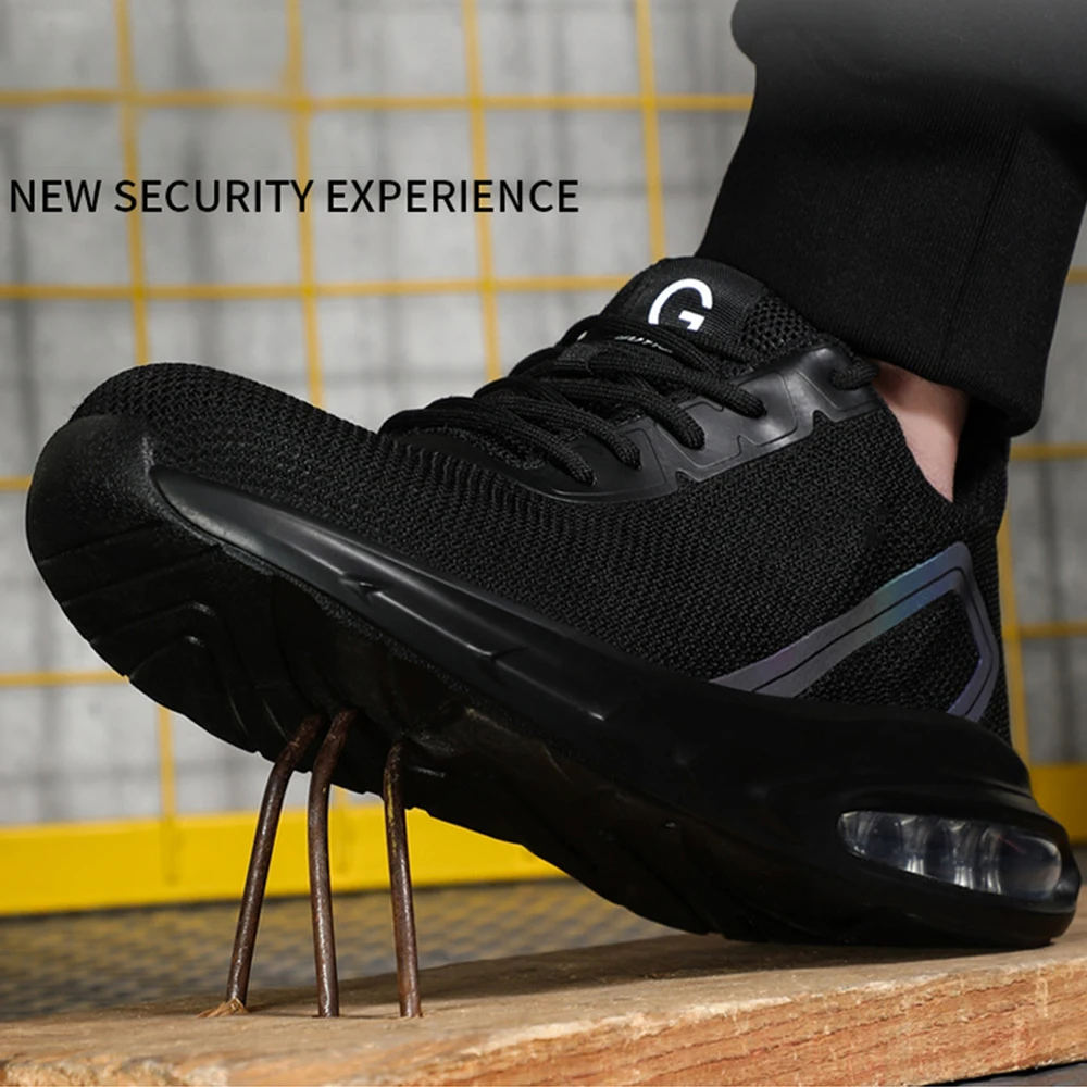 

Flying Woven Breathable Comfortable Men's Boots Anti-smashing Steel Toe Safety Work Shoes Anti-puncture Labor Insurance Shoes