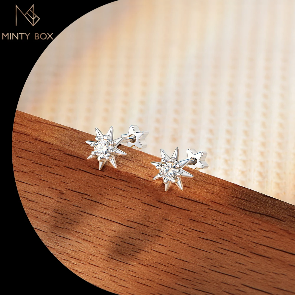 

Серьги-гвоздики MINTYBOX S925 из стерлингового серебра в форме звезды для женщин и девушек, праздничные украшения, аксессуары для пирсинга, подарки, серьги-звездочки
