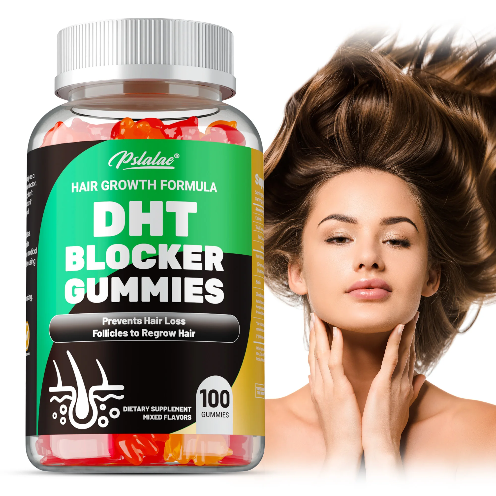 

DHT Blocker Gummies - Hormonal Balance, Support Prostate Health, Blocks DHT Receptors, Preventing Hair Loss, Promote Hair Growth