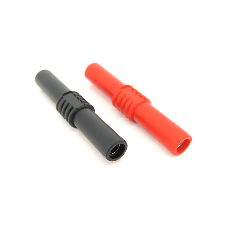 red black 4mm Banana plug Jack Socket Female to Female Adapter Extension Insulated Banana cable Connector Coupler PVC p1