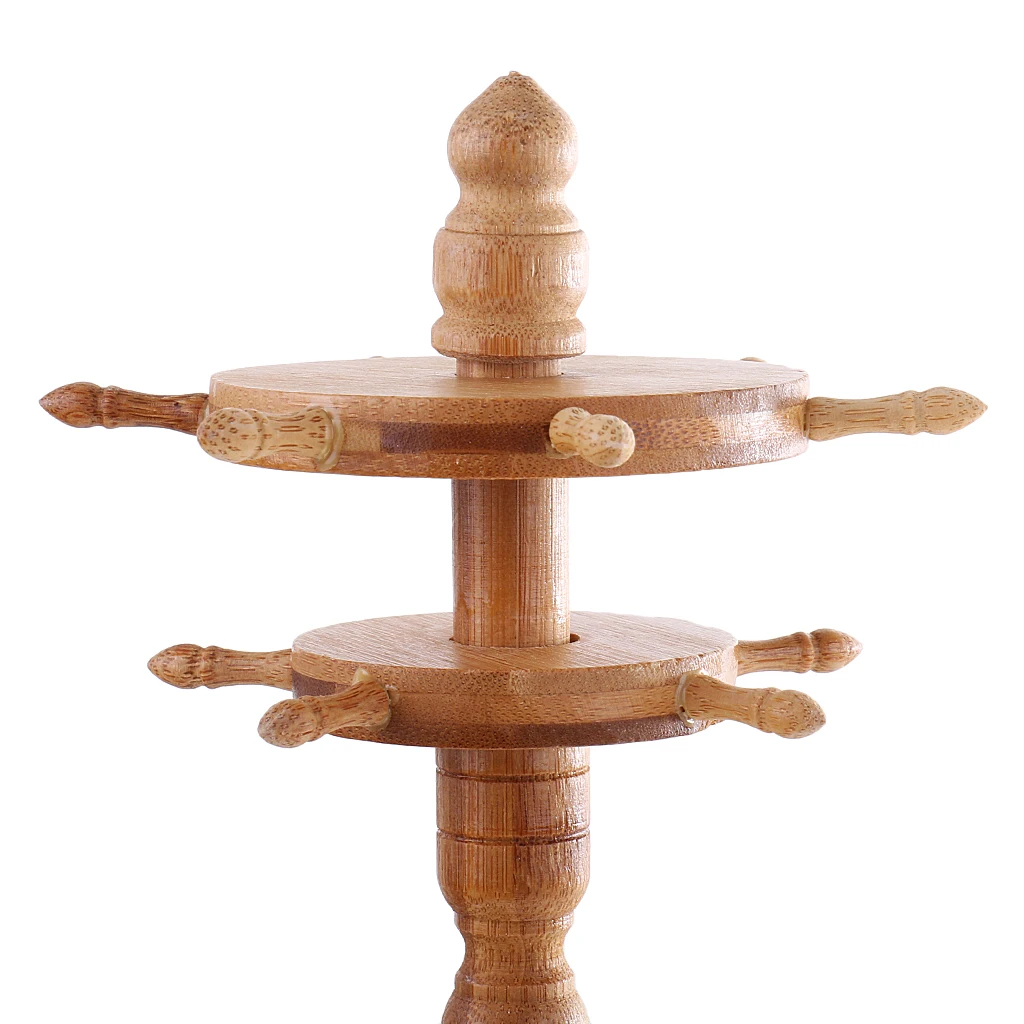 11-poliger chinesischer Pinsel-Federhalter, Kalligraphie-Rack, rund, aus Holz