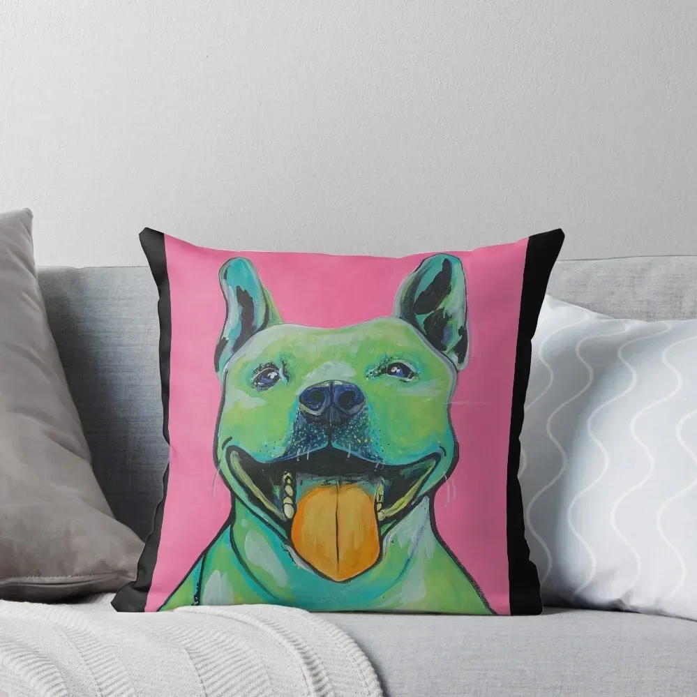 Pink Pop Art Pitbull Throw Pillow Pillows Aesthetic Christmas Covers pillow