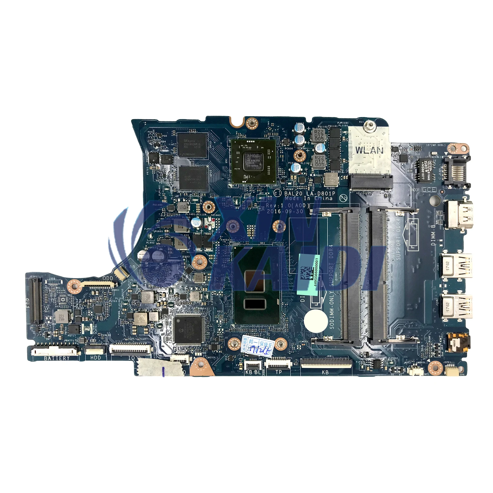 Laptop Motherboard For DELL Inspiron 15 5567 17 5767 CN-0KFWK9 0KFWK9 LA-D801P Notebook Mainboard With I5-7200U I7-7500U