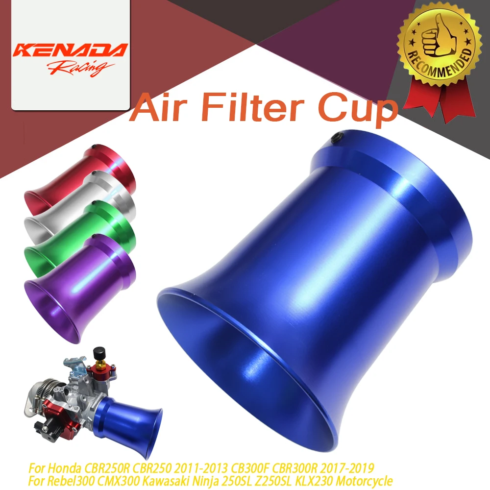 

Universal 53mm BIG Air Filter Motorbike Wind Cup Horn Cup For Honda CBR250R 250 2011-2013 CB300F CBR300R 2017-2019 Rebel300