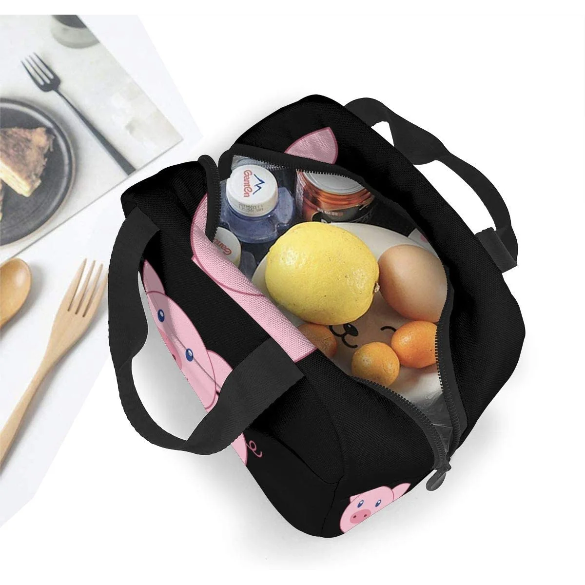 Sacs à lunch de overde dessin animé mignon pour femmes et hommes, boîte à lunch isotherme, sac fourre-tout à bento avec poche avant pour le bureau, l'école, le pique-nique