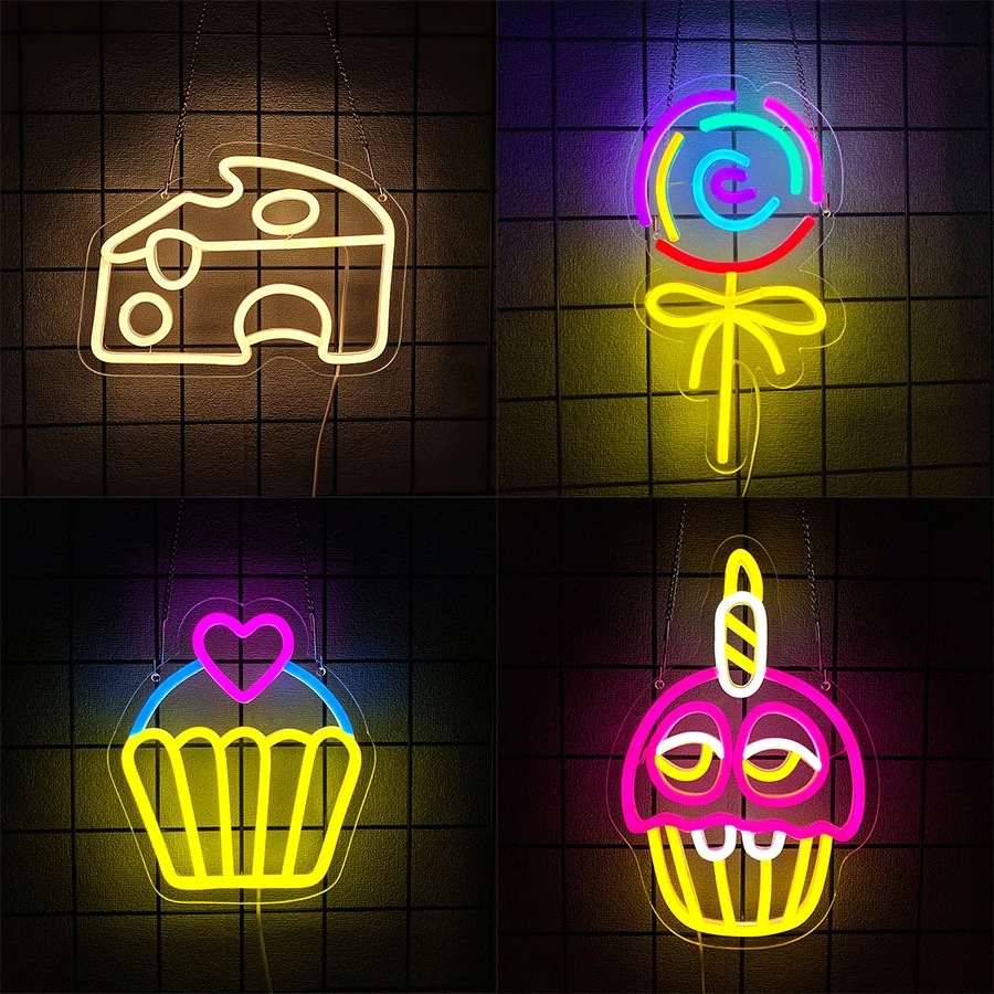 

Bread Cake Led Neon Sign, Dessert Icon Business Signboard Usb Powered, Used For Bakery Dessert Shop Restaurant Coffee Shop Decor