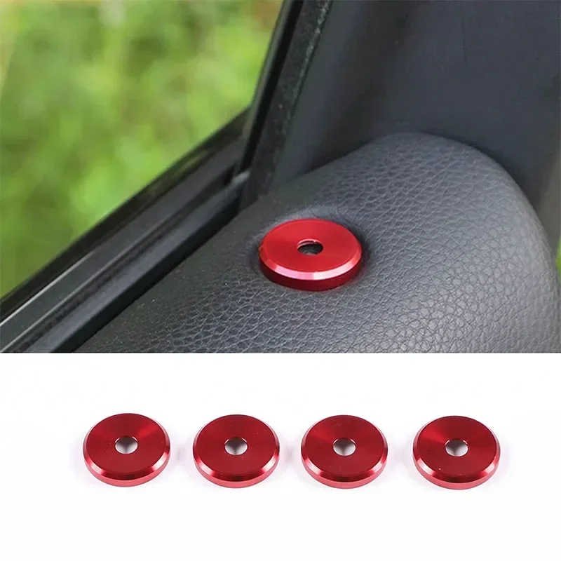 

For Porsche Panamera Cayenne Macan 971 911 718 Aluminum Alloy Red Car Door Lock Screw Protector Cover Sticker Car Accessories