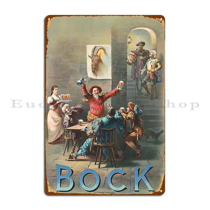 Vintage Bock Beer Poster Bock Auerbach S Keller Henry Jerome Schile Metal Sign Mural Printing Club Create Garage Tin Sign Poster