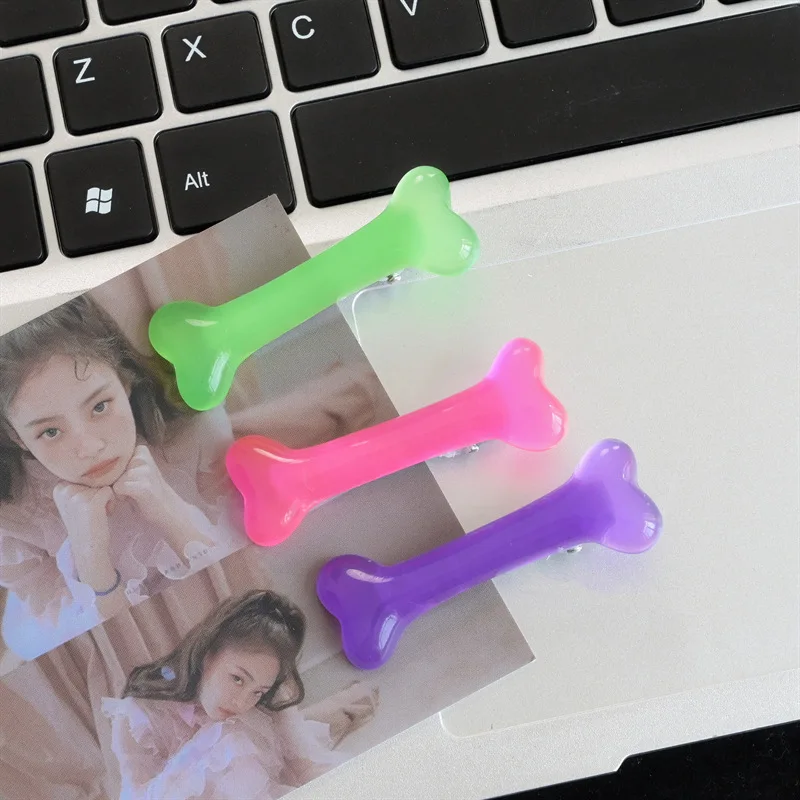 2Pcs  Japanese Style Spicy Girl Hair Clip One Line Fashionable and Personalized Bone Clip New Type of Bangs Resin Side Clip