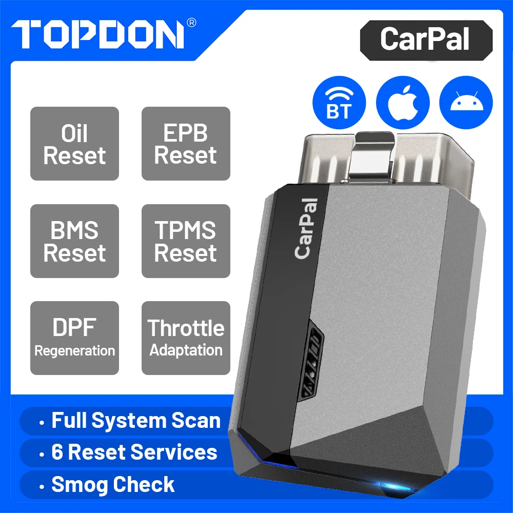 Nuevo Escáner de Diagnóstico Automotriz TOPDON Carpal 2026 para Todos los Sistemas, 6 Funciones de Reinicio, Lector OBD2, Comprobación de Batería, Listo para I/M