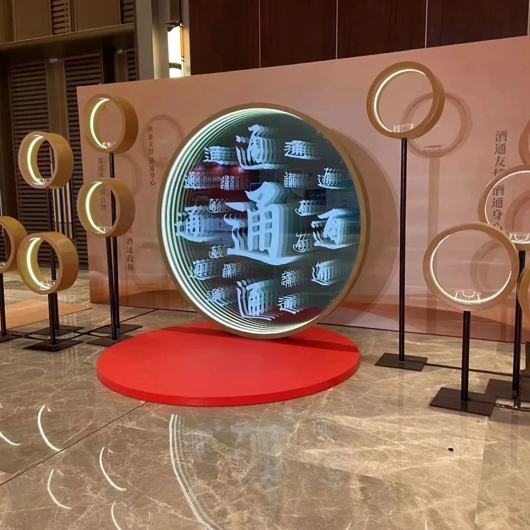 Custom Shopfront Home Decor 3D Infinity Extending LED Abyss Mirror Sign Letter Neon Light Box Sign