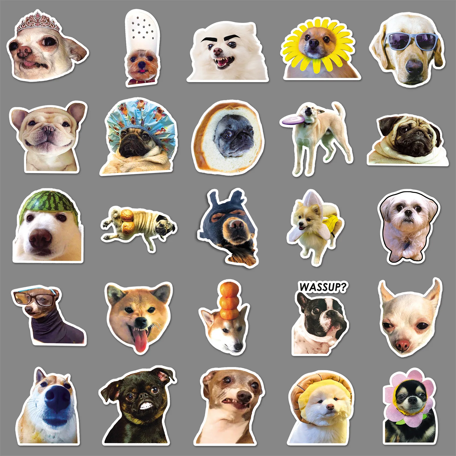 10/30/50pcs Dog Funny Graffiti Sticker Cute Animal Scrapbook Diy Mobile Phone Laptop Water Cup Waterproof Decal Decor Sticker