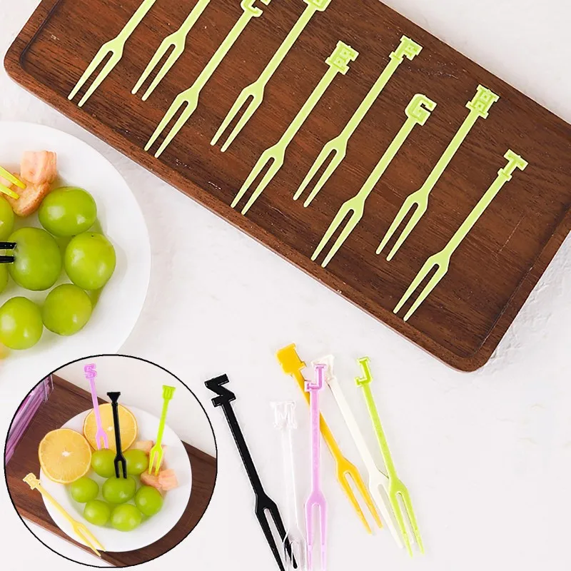 52Pcs Mini Children's Animal Farm Fruit Fork Cartoon Snack Cake Fork Bento Accessories Dessert Food Fruit Toothpicks Chopsticks