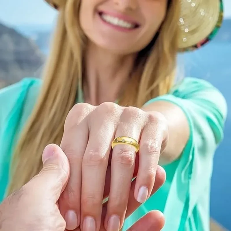 Chunky Rings For Women - Trendy Cubic Zirconia Stackable Rings