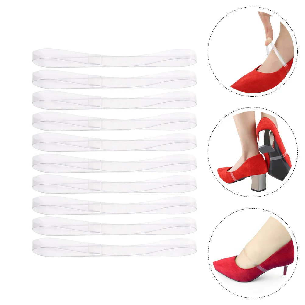 5 Pairs Invisible Transparent Shoelaces Women's Clear Heels High Strap Tpu High-heels Fixing for