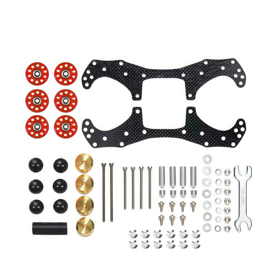 1SET VZ Chassis Front/Rear Bumpers + Lock Nuts, Part Number 15526，For RC MINI 4WD For Tamiya Car Crawlers Carbon Fiber view 5