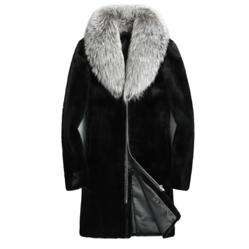 Men's Autumn/Winter Top Coat Faux Fur Fur Collar Simple Comfortable Casual Design Fashion Advanced Soft Niche Versatile Skinny
