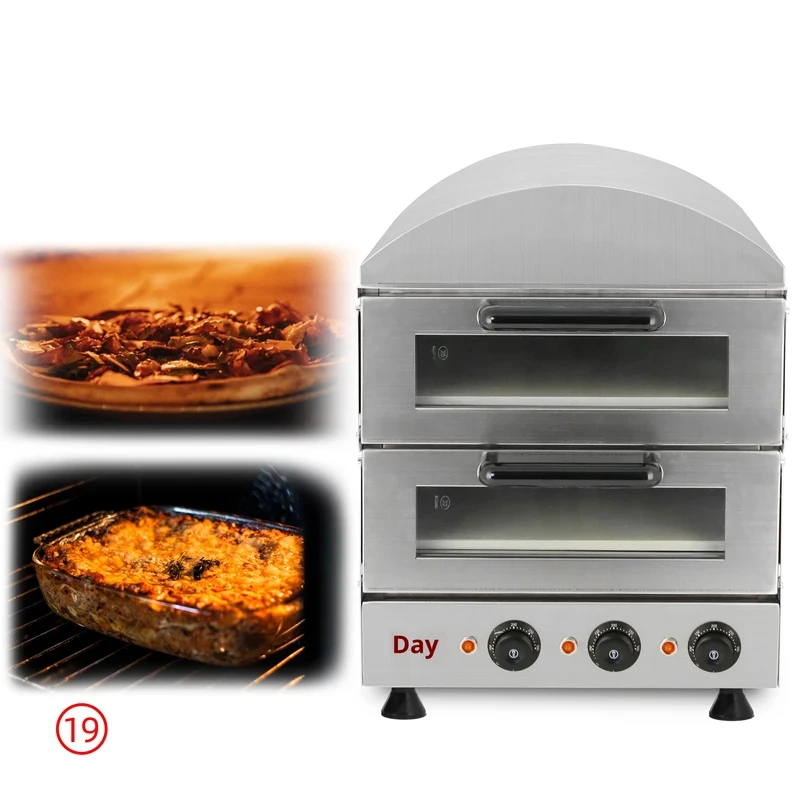 Double Layer Commercial Industrial Stainls Steel Pizza Oven - Fast Heat, Even Baking, Multi-Functional Pizzeria 4